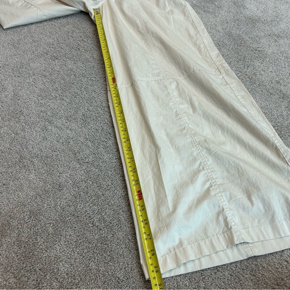 Zara cream short sleeve cargo wide leg jumpsuit Sz S pockets front zip NWOT - Picture 6 of 13